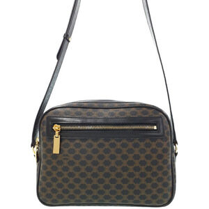 Celine Macadam Leather Shoulder Bag Brown